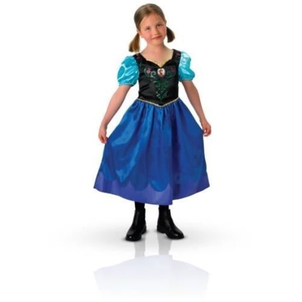 Klassisk Anna kostym - Frozen för barn i åldrarna 3 till 4 år - RUBIES varumärke - Blå satintryckt klänning