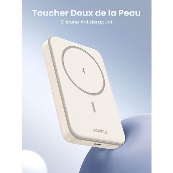 Extern batteri - UGREEN - 10,000 mAh - MagSafe - 20W - Grädde beige