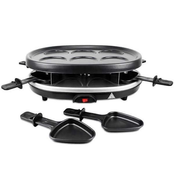 3 i 1 Raclette Set - LEOGREEN - Naturstensgrill - Komplett set med kokplattor Svart