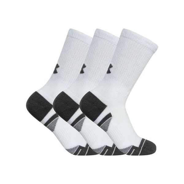 Strumpor - UNDER ARMOUR - Performance Tech Crew - 3-pack - Vit/Grå kol - Andningsbart tyg Vit M