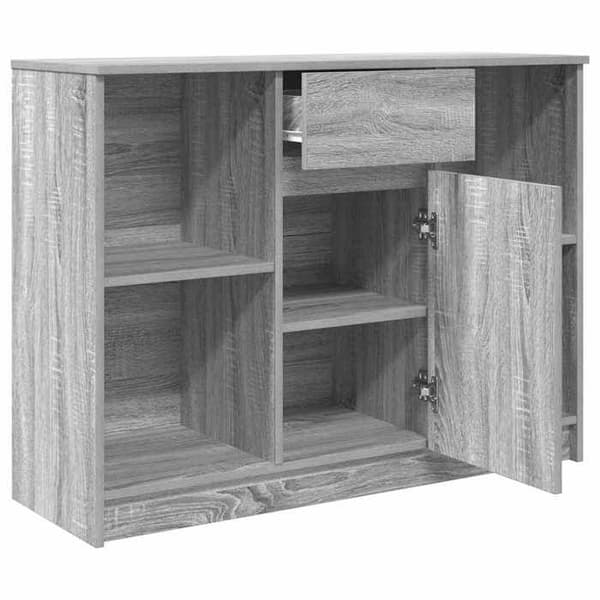vidaXL Buffé med låda sonoma grå 101x35x76 cm ingenjörsträ, förvaringsmöbel, buffé, hallmöbel, möbel 861567