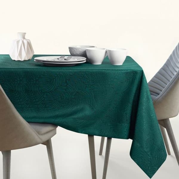 Bordduk - Gaia - Rektangulär 120x200 cm - 100% polyester - Fläckavvisande mörkgrå melerad