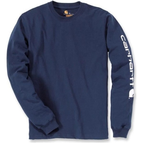 Långärmad T-shirt med logotyp marinblå ärm M CARHARTT S1EK231412M