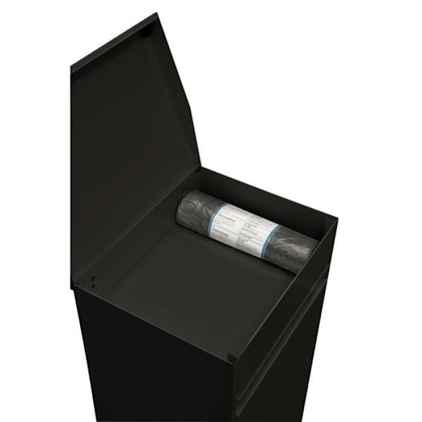 Arregui Top CR226-B Stålåtervinningskärl, selektiv sorteringsbehållare, 2 hinkar, multifunktionsfack, 2x17L (34L) svart Svart
