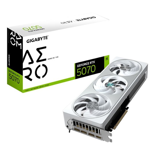 Grafikkort - GIGABYTE - GeForce RTX 5070 AERO OC - 12 GB GDDR7 - 192 bit - PCI-E 5.0 Vit