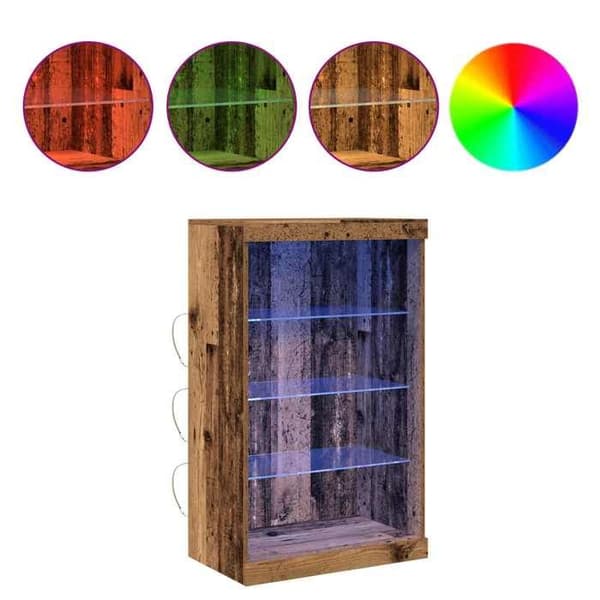 vidaXL Buffé LED Gamla trä 60,5 x 37 x 100 cm Ingenjörsträ 863045