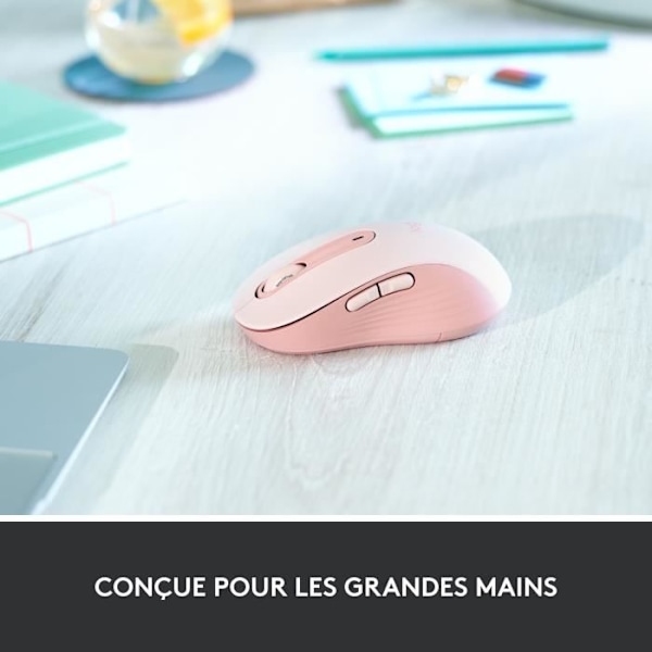 Mus - Trådlös - Logitech - Signature M650 L - Högerhänt - Rosa
