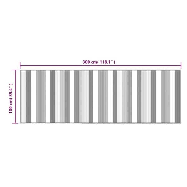 vidaXL Svart rektangulär matta 100x300 cm bambu 376948