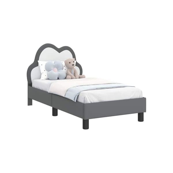 Barnsängram - vidaXL - Ljusgrå - 148x80x79 cm - Ingenjörsträ - PU - Lamellram Ljusgrått