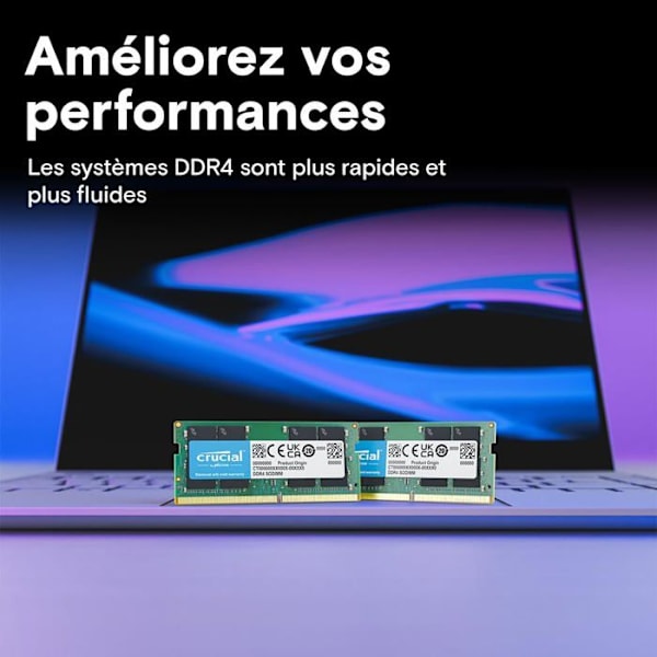 DDR4 Memory Kit 64GB (32GB x 2) 3200MT/S PC4-25600 CL22 DRX8 SODIM 260P Svart