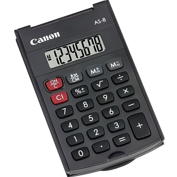 CANON Pocketräknare AS-8 - 8 siffror - Batteri - Mörkgrå