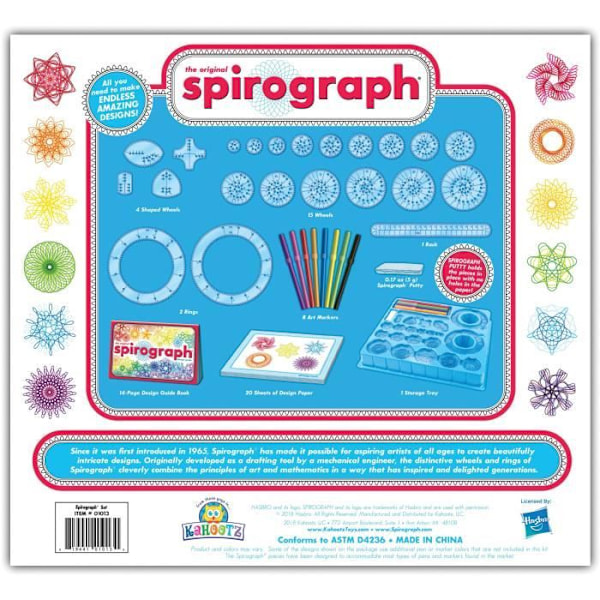 Spirograph - Klassisk box set 30 delar - Silverlit - Konst och matematik - Från 8 år Flerfärgad