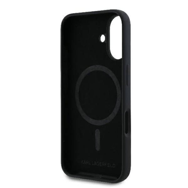 Coque MagSafe i silikon Karl Lagerfeld Karl & Choupette för iPhone 16 Plus (svart)