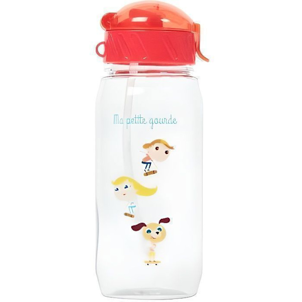 Vattenflaska för barn - DRAEGER PARIS - MA PETITE GOURDE - Flerfärgad - Röd - 480 ml - Tritan / BPA fri Flerfärgad
