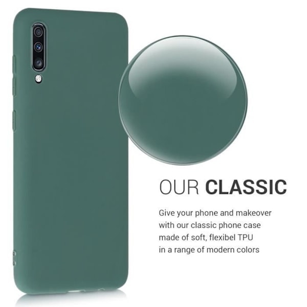 Mobilskal - kwmobile - Samsung Galaxy A70 - Silicone TPU - Heltäckande skydd - Modern design Grön