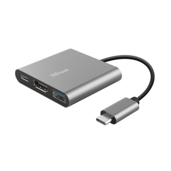 Trust Dalyx 3-i-1 multiport USB-C-adapter, HDMI, USB-C PD-port, USB-A, HDR HDMI 1.4 (4K 30Hz),
