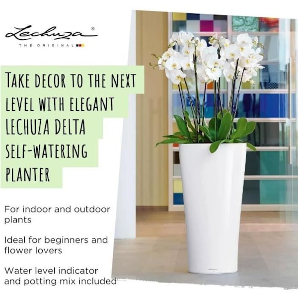 Blomkruka - LEC - Delta Premium 40 - metallisk antracit - integrerat bevattningssystem
