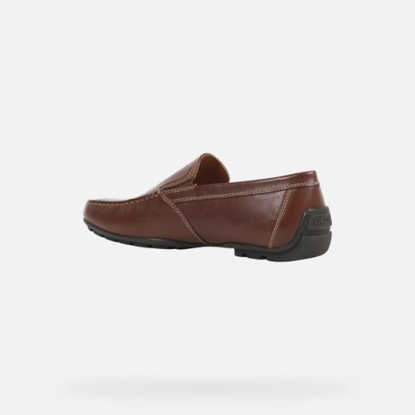 Loafers för män - Geox U MONER - Smidigt brunt läder - Andas komfort Brun 43