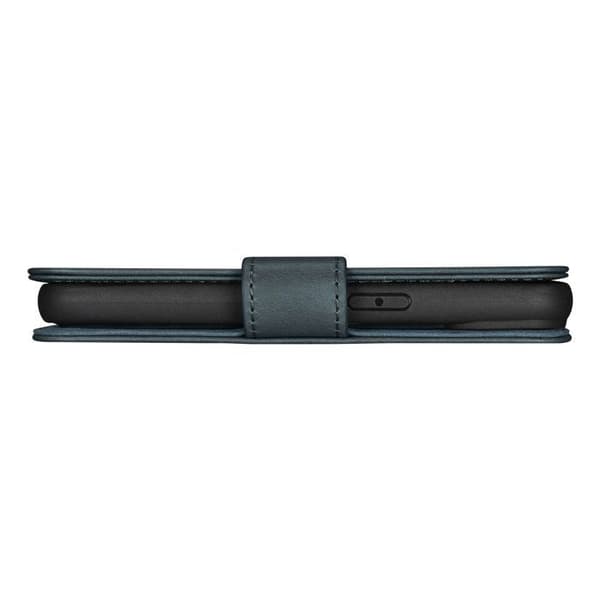 2-i-1 plånboksfodral i läder för iPhone 14 Plus, RFID-skyddat, oljebehandlat, blå