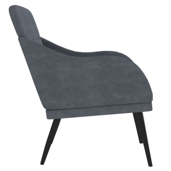 351437 vidaXL Fåtölj Mörkgrå 63x76x80 cm Sammet mörkgrå