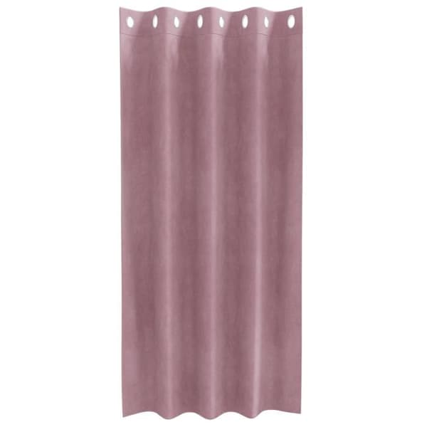Mörkrosa polyester öljettgardiner 2 st - moderna, tvättbara Mörkrosa