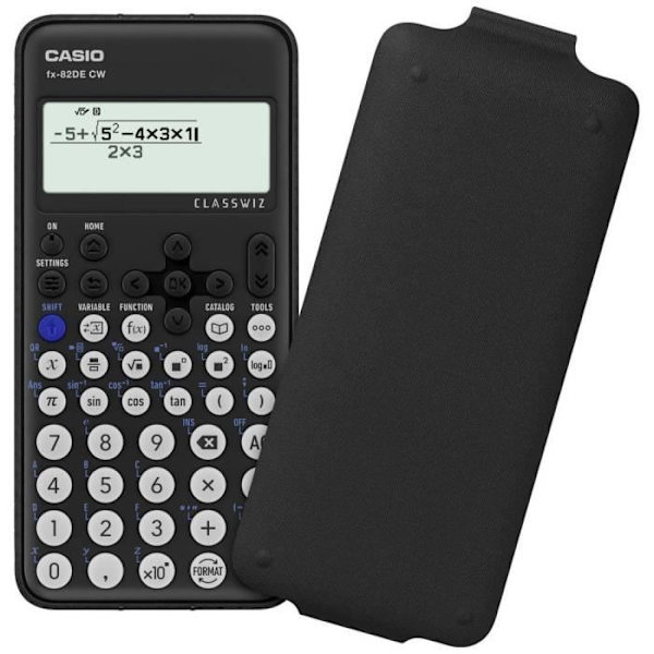Casio FX-82DE CW Teknisk och vetenskaplig kalkylator svart Display: 10 batteridriven (B x H x D) 77 x 13,8 x 162 mm