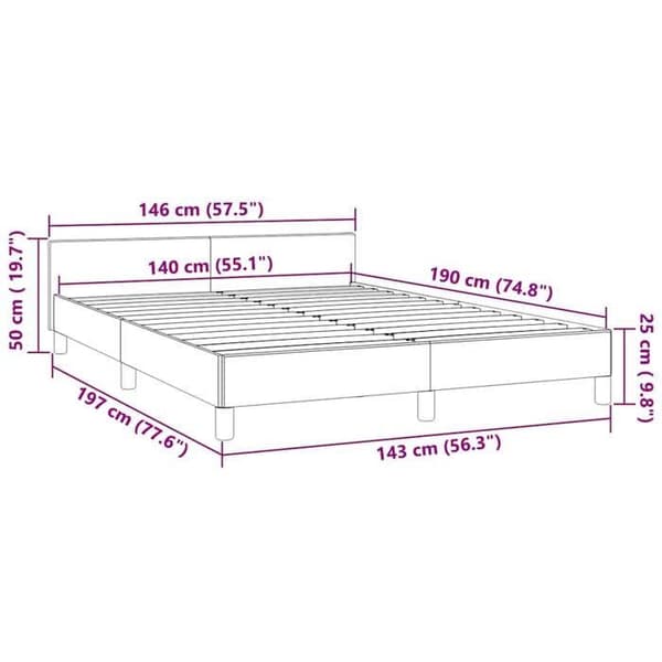 vidaXL Sängram utan madrass mörkgrå 140x190 cm sammet 347568 mörkgrå