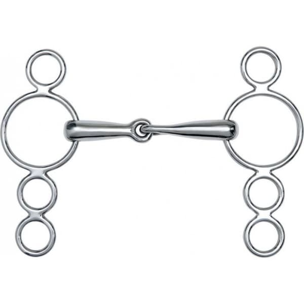 Mors för häst Feeling 4 Ringar full - svart/silver - 95 mm