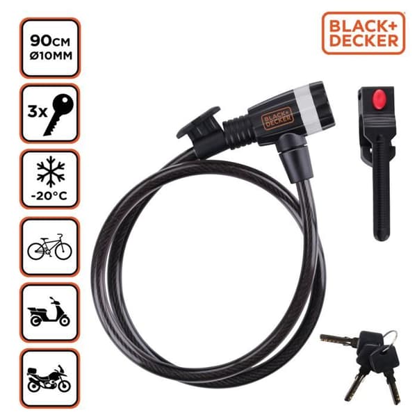 BLACK+DECKER Lås, 90CM Svart