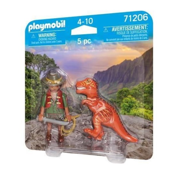 Playmobil Dinos - Äventyrare och Tyrannosaurus - 4008789712066 Flerfärgad