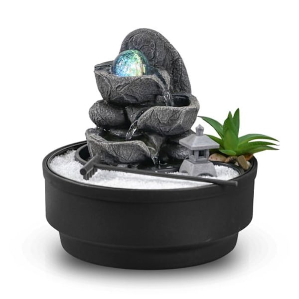 Fontän Trädgård Zen - Zen'Light - Bogota - LED-belysning - Avslappnande atmosfär - 21x21x21 cm