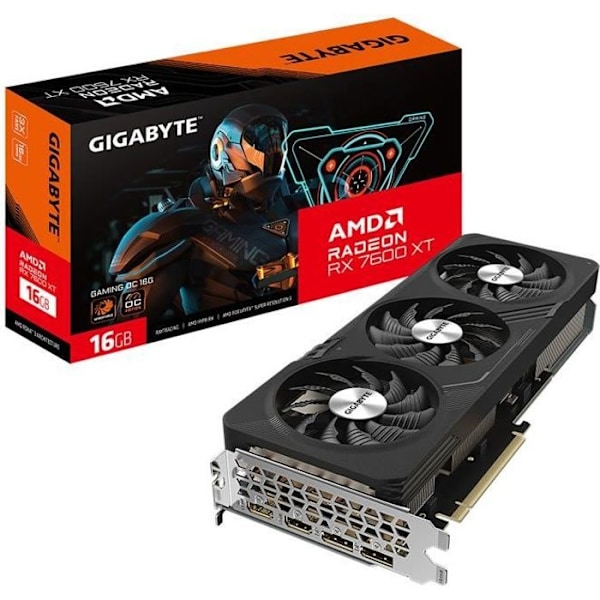 Gigabyte Radeon RX 7600 XT GAMING OC 16G - 16 GB GDDR6 - Dubbel HDMI/Dual DisplayPort - PCI Express (AMD Radeon RX 7600 XT)