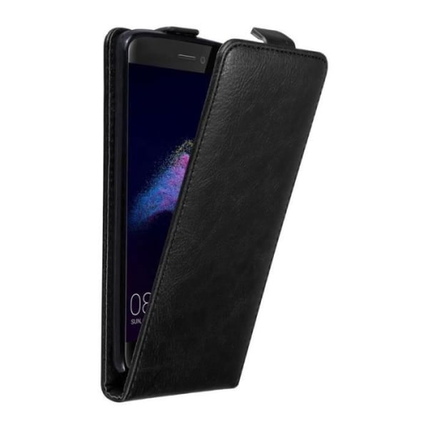 Skyddshölje - CADORABO - Huawei P8 LITE 2017 - Syntetiskt läder - Flip - Magnetisk stängning Svart