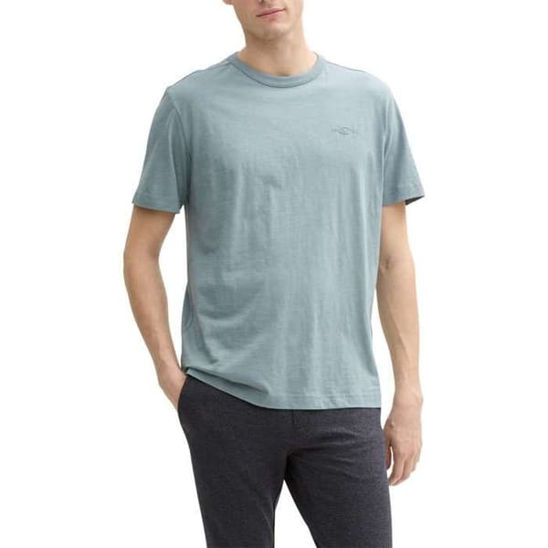 T-shirt i bomull med rund hals Grå två