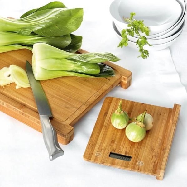 Kökset - GENERIC - Skärbräda i bambu - Integrerad våg - Tara-funktion - Nutida design Natur