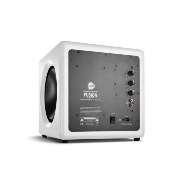 Aktiv subwoofer - Wavemaster - Fusion - 125W RMS - Matt vit - Klass D förstärkare