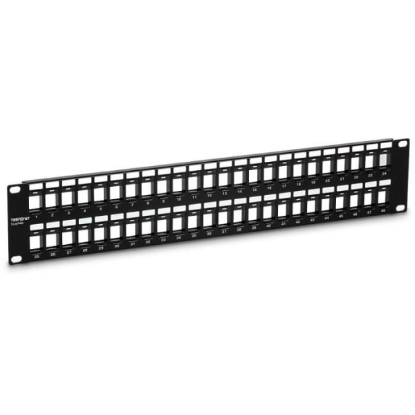 Trendnet TC-KP48 24-portars Keystone Patch Panel - Svart