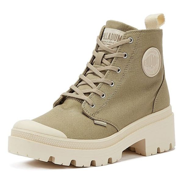 Kängor - Palladium - Pallabase Twill - Kaki - Bomull - Bred klack 5cm Grön 38