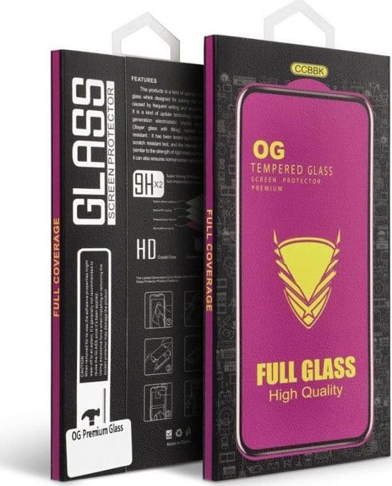 Härdat Glas - TELFORCEONE - iPhone 13 Pro Max / 14 Plus - Skåddskydd - Svart - 1 Styck Svart
