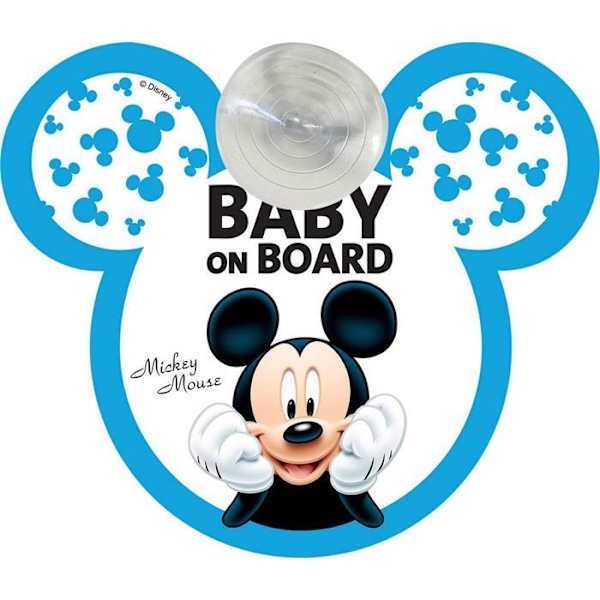 Tataway Säkerhetsskylt bil "bebis ombord" Disney Mickey Mouse med sugproppsfäste