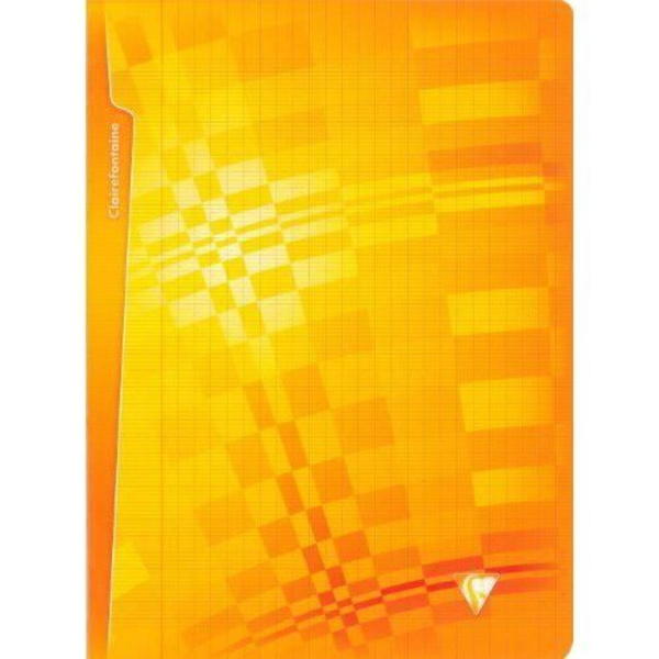 Clairefontaine metriskt set med 3 stora rutiga anteckningsböcker med Polypro-omslag 24x32 cm 48 sidor Slumpmässigt sortiment av 3 färger