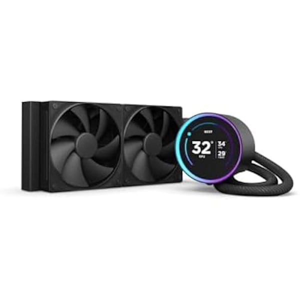 NZXT Kraken Elite 240 - CPU AIO Vattenkylare - 240mm Kylfläns - 2 x F120P Fläktar - Användarvänlig IPS LCD 2,72 Svart