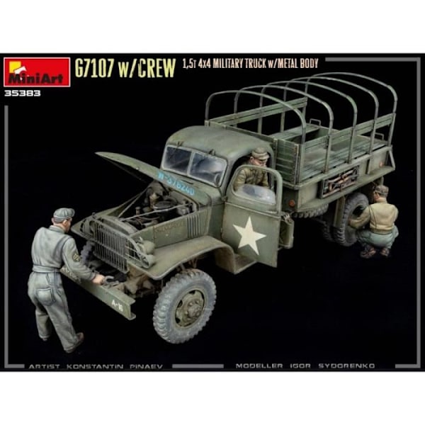 Modell Lastbil - MiniArt - G7107 - 1,5t 4x4 - Metall - 1:35 - Mixad