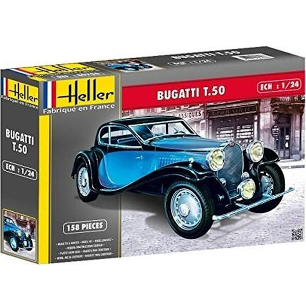 BUGATTI T.50 HELLER bilmodell - skala 1/24 - CLASSIC sortiment