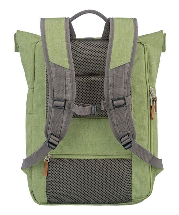 travelite Ryggsäck grön/grå för kvinnor och män Basic Rollup Backpack Green / Grey 266621 grönt, grått