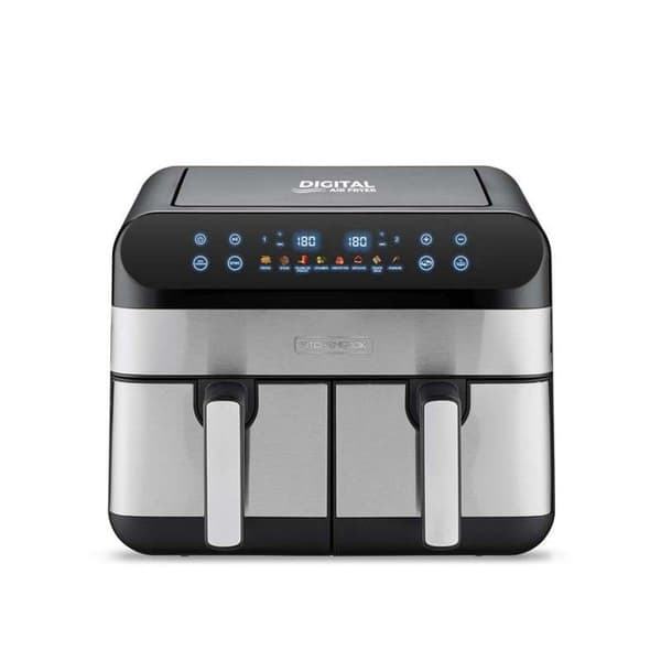 Kitchencook - Airflow 9 - Fritös Utan Olja Dubbelkammare 9l - 8 Program Svart