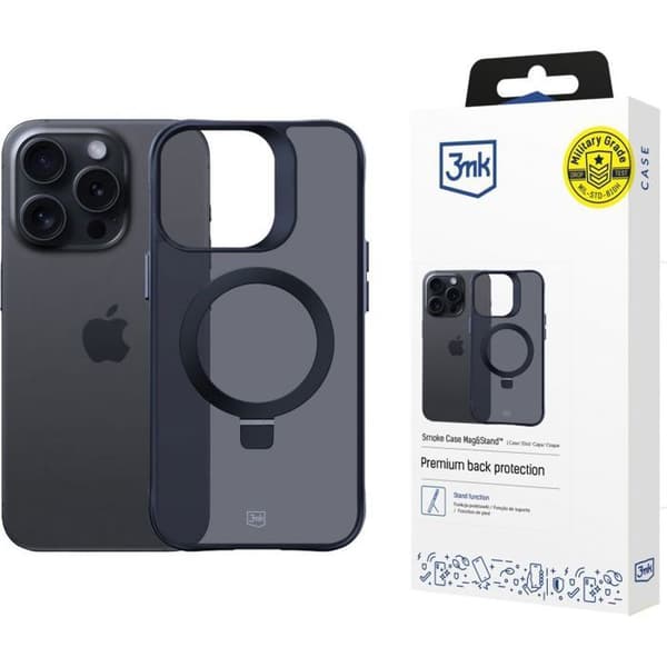 Skydd - 3MK - 3MK15673 - Rök - iPhone 15 Pro - Magsafe - Mjuk Grå