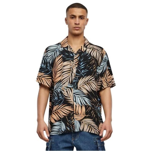 Urban Classics Viscose AOP Resort Shirt Palmfront M