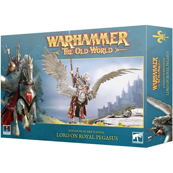 Spelverkstad Warhammer ToW Figure - Kingdom of Bretonnia Lord on Royal Pegasus röd vit