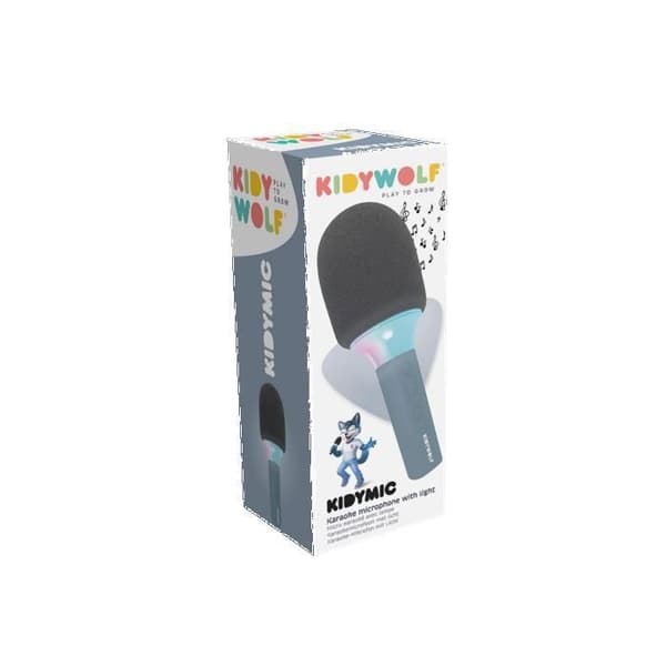 KIDYWOLF KIDYMIC Bleu – Trådlös Mikrofonkaraoke för Barn med Bluetooth, LED-ljuseffekter & Röstmodifierare - 4+ Blå